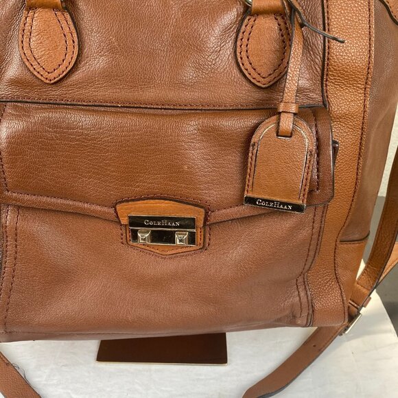 Cole Hann Pebble Leather Satchel Handbag - Picture 12 of 16